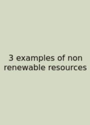 3 Examples Of Non Renewable Resources