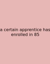 A Certain Apprentice Has Enrolled In 85