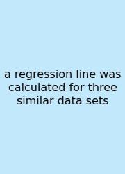 A Regression Line Was Calculated For Three Similar Data Sets