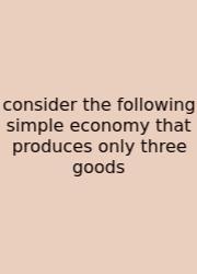 Consider The Following Simple Economy That Produces Only Three Goods