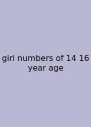 Girl Numbers Of 14 16 Year Age