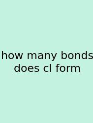 How Many Bonds Does Cl Form