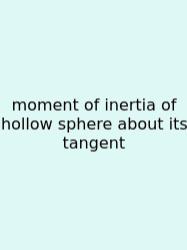 Moment Of Inertia Of Hollow Sphere About Its Tangent