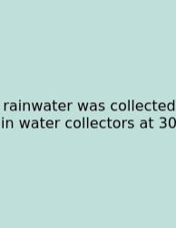 Rainwater Was Collected In Water Collectors At 30