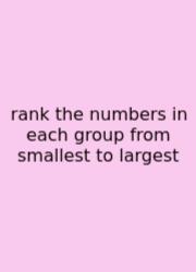 Rank The Numbers In Each Group From Smallest To Largest