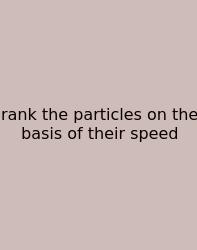 Rank The Particles On The Basis Of Their Speed