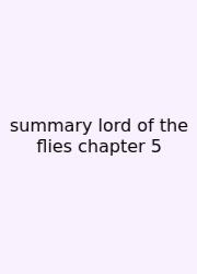 Summary Lord Of The Flies Chapter 5