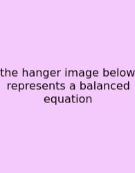 The Hanger Image Below Represents A Balanced Equation