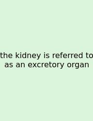 The Kidney Is Referred To As An Excretory Organ