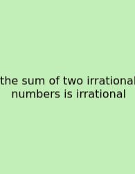 The Sum Of Two Irrational Numbers Is Irrational