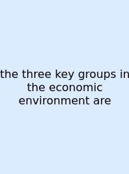 The Three Key Groups In The Economic Environment Are