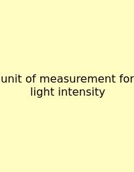 Unit Of Measurement For Light Intensity