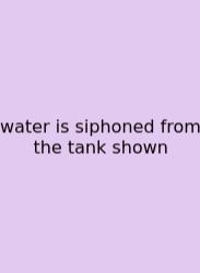 Water Is Siphoned From The Tank Shown