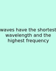 Waves Have The Shortest Wavelength And The Highest Frequency