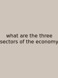 What Are The Three Sectors Of The Economy