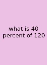 What Is 40 Percent Of 120
