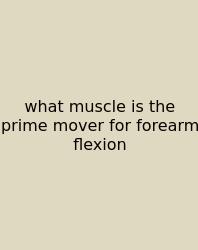What Muscle Is The Prime Mover For Forearm Flexion
