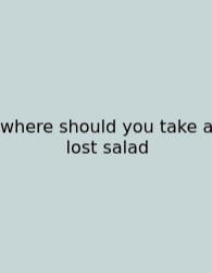 Where Should You Take A Lost Salad