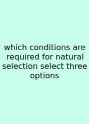 Which Conditions Are Required For Natural Selection Select Three Options