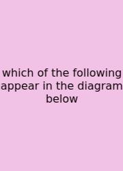 Which Of The Following Appear In The Diagram Below