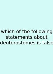 Which Of The Following Statements About Deuterostomes Is False