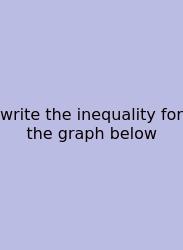 Write The Inequality For The Graph Below